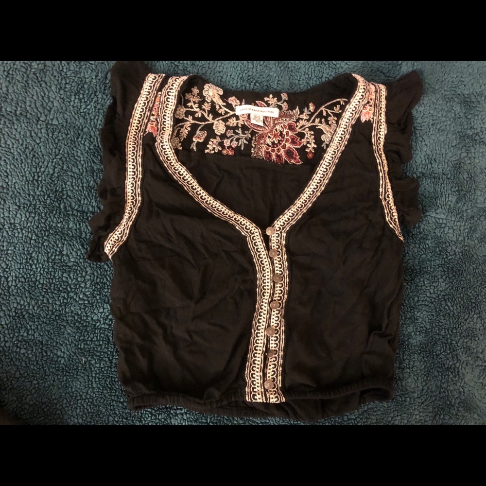 Black boho top